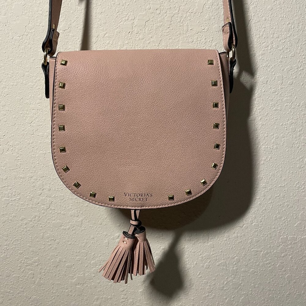 Victoria's Secret Pink Studded Crossbody Bag Purse Tassel New
